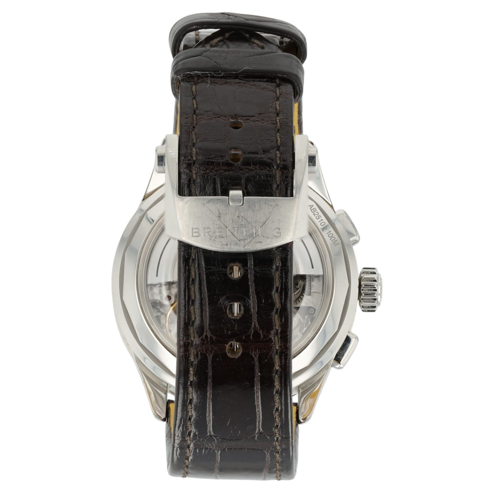 Breitling Premier B25 Datora Salmon Dial Steel 42mm Automatic Mens Watch AB2510