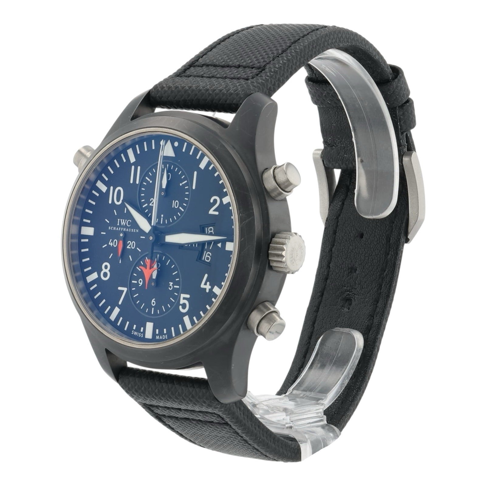 IWC Pilot Chronograph Top Gun Ceramic Black Dial 46mm Automatic Mens IW379901