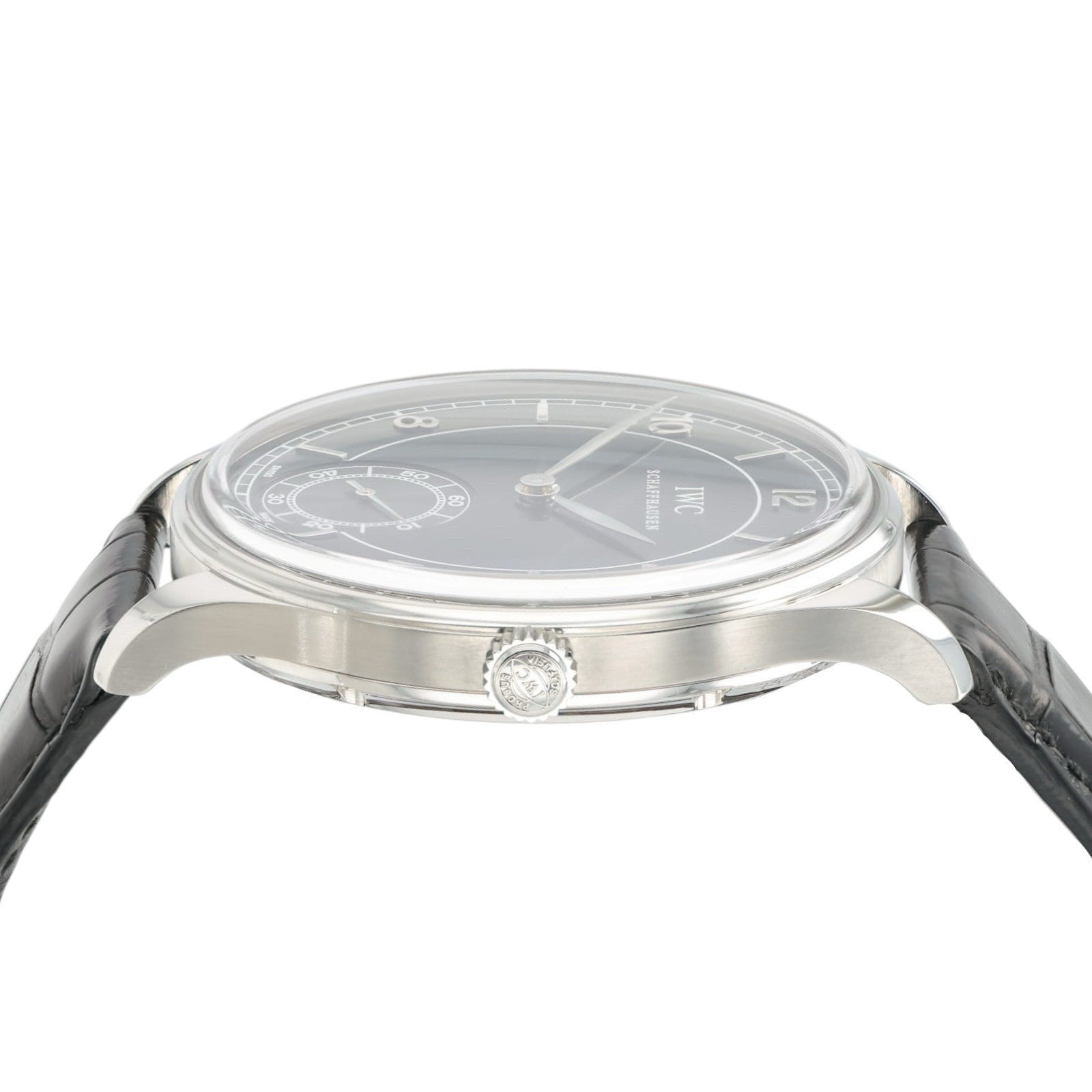IWC Portuguese Black Dial Stainless Steel 44mm Manual Wind Mens Watch IW544501