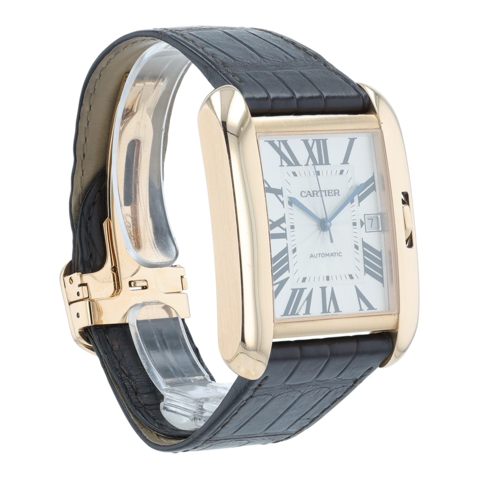 Cartier Tank Anglaise 18k Rose Gold Silver Dial 39mm Automatic Men’s W5310004