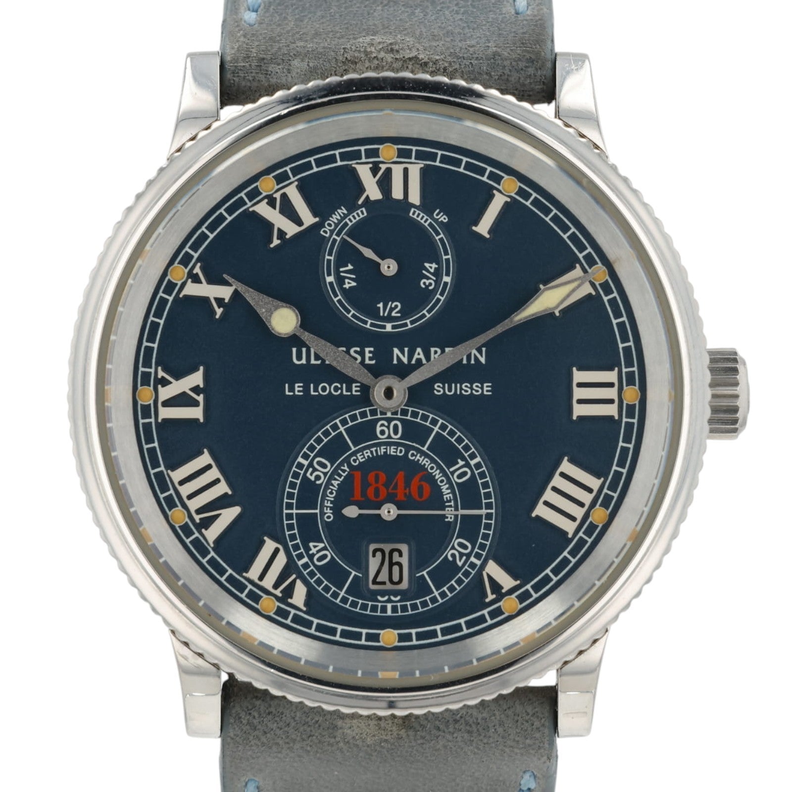 Ulysse Nardin Marine Chronometer Blue Dial Steel 38mm Automatic Mens 263-22
