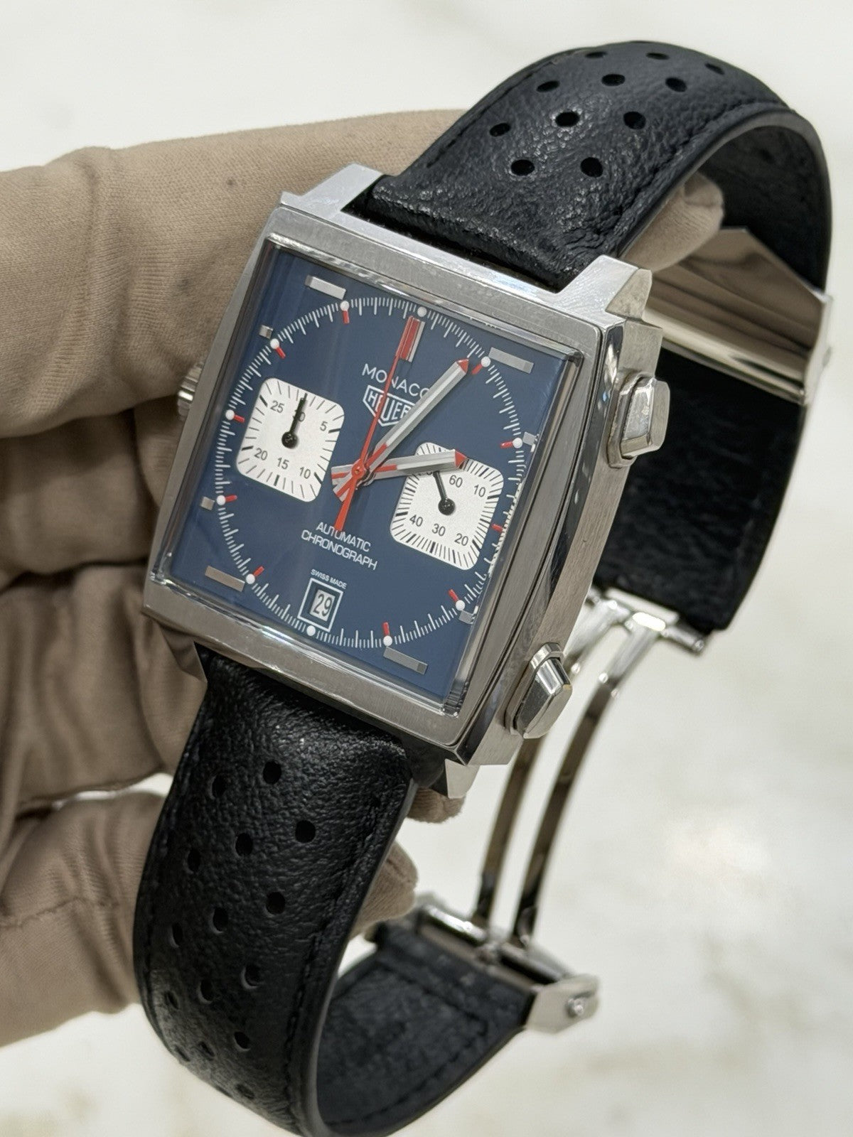 Tag Heuer Monaco “Steve McQueen” Blue Dial Steel 39mm Automatic Watch CAW211P