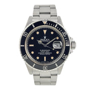 Rolex Submariner Date Stainless Steel Black Dial 40mm Automatic Men’s 16800