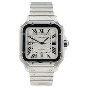Cartier Santos Silver Color Dial Stainless Steel 39x47mm Automatic Mens WSSA0009