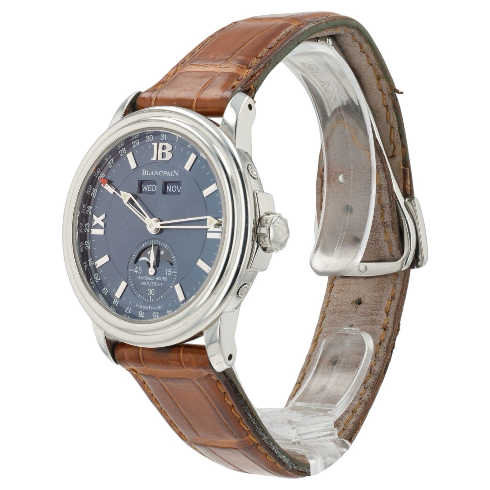 Blancpain Leman Triple Calendar Moonphase Blue Dial Steel 38mm Automatic 2763