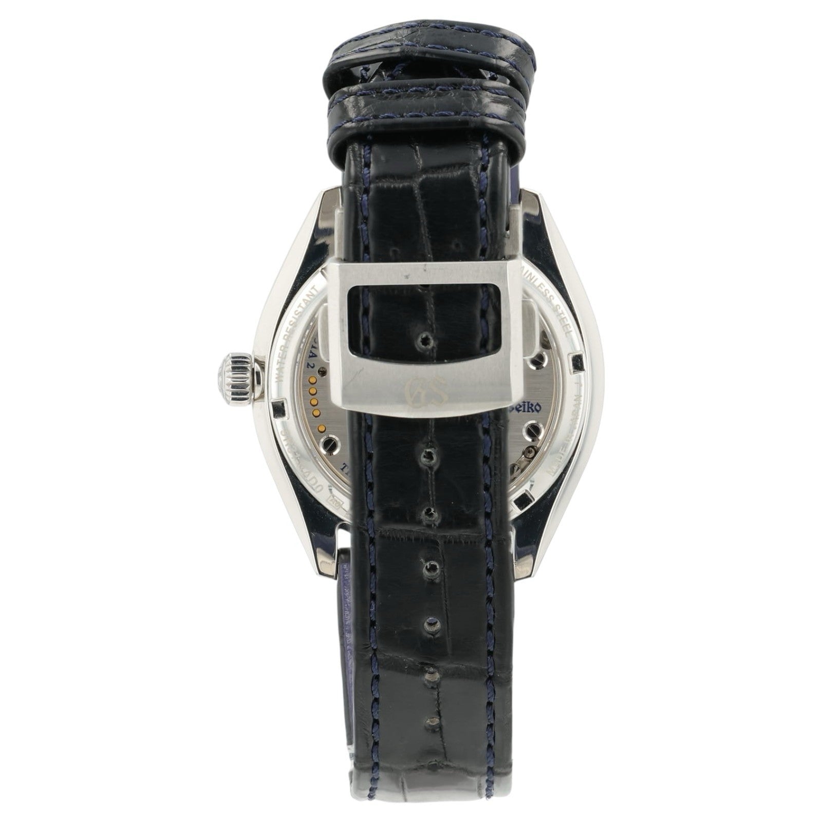 Grand Seiko Omiwatari Blue Dial Steel 38.5 Manual Wind Mens Watch SBGY007