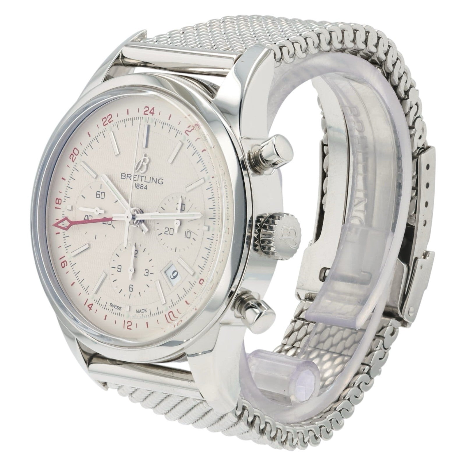 Breitling Transocean GMT Silver Dial Stainless Steel 43mm Automatic Men’s AB0451