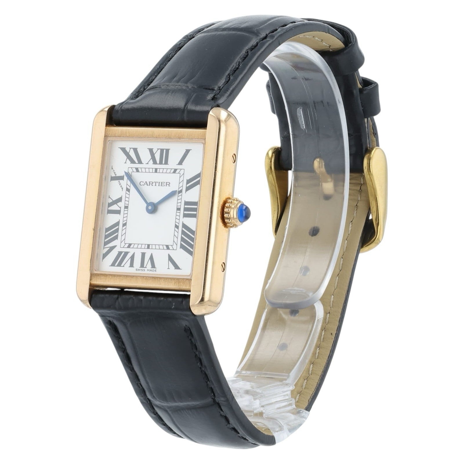 Cartier Tank Solo W5200024 3168 24mm Silver Roman Rose Gold Ladies Watch