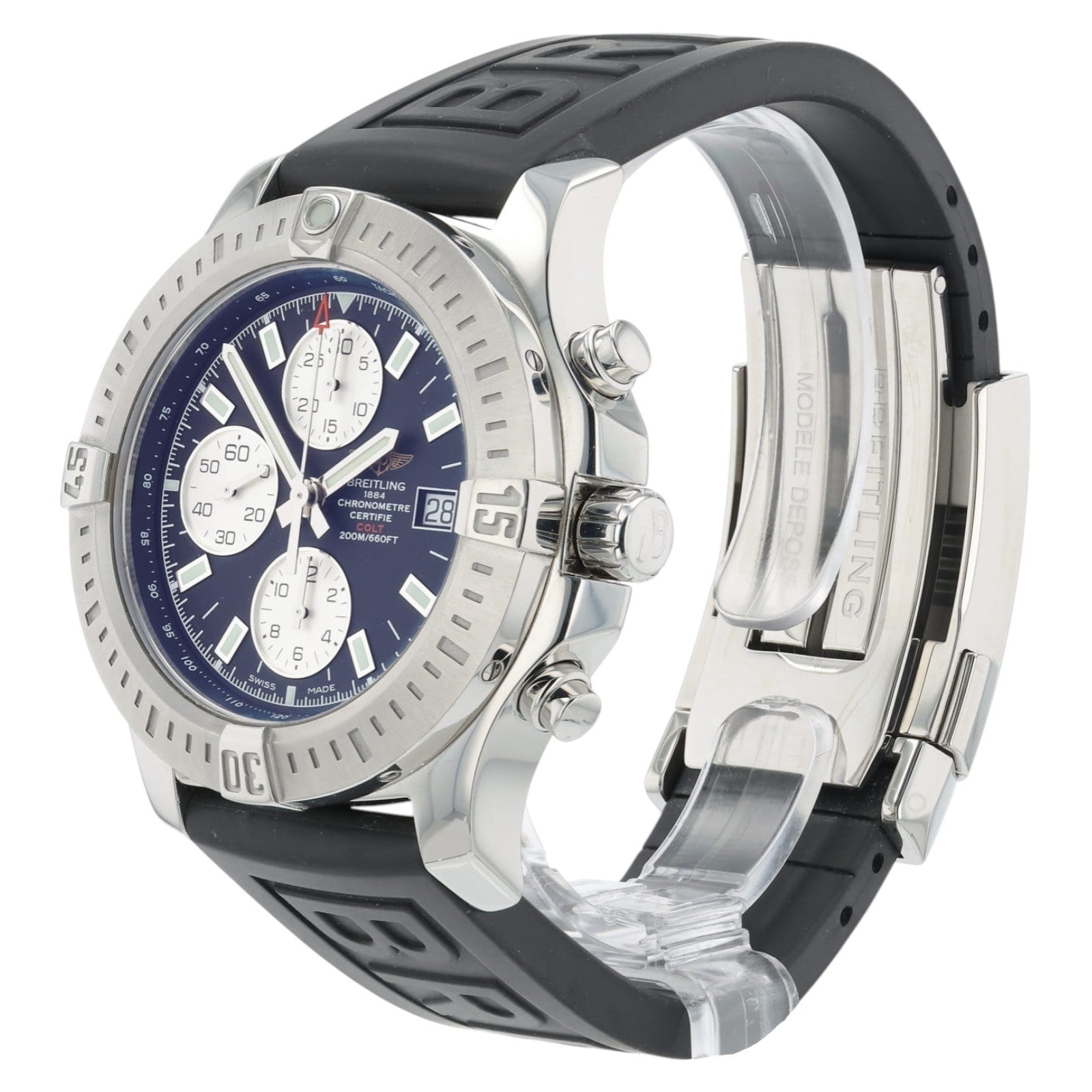 Breitling Colt Black Dial Stainless Steel 44mm Mens Automatic Chronograph A13388