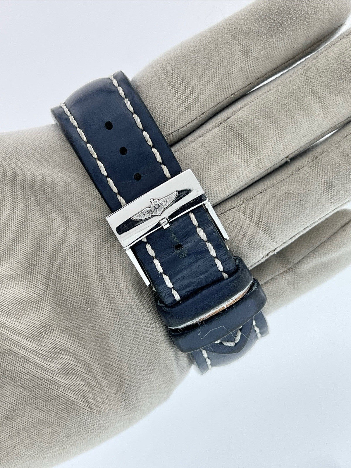 Breitling Transocean Stainless Steel Blue Dial 46mm Automatic Men's Watch AB0510