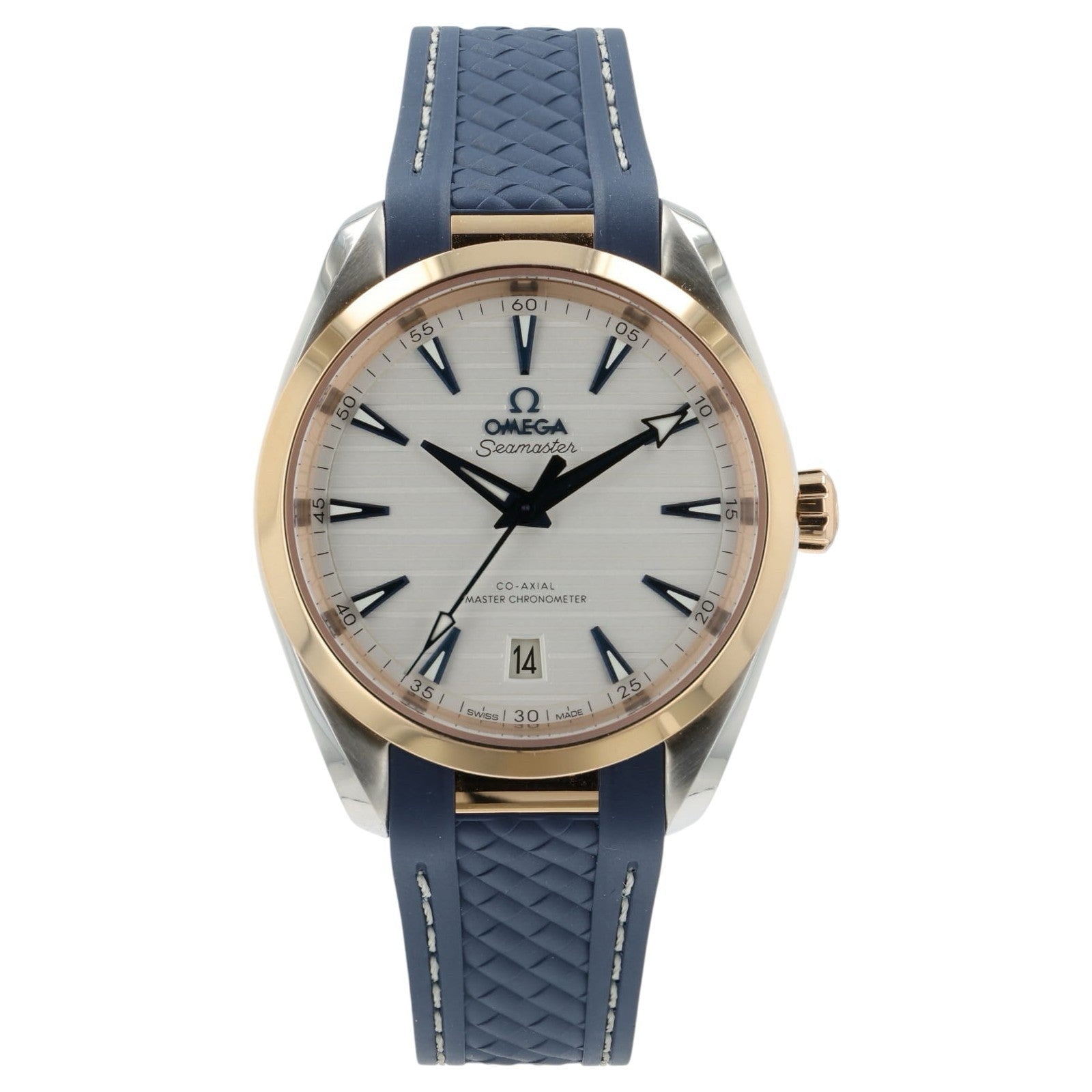 Omega Seamaster Silver Dial 18k Gold and Steel 38mm Auto 220.22.38.20.02.001