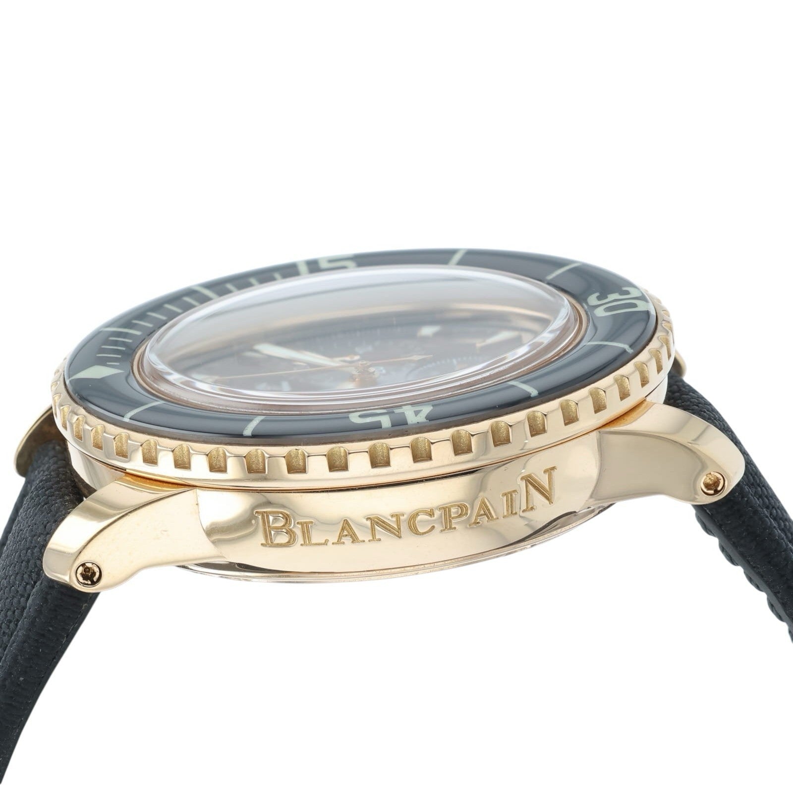 Blancpain Fifty Fathoms 18k Rose Gold Black Dial 45mm Automatic Mens Watch 5085F