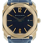 Bulgari Octo 18k Rose Gold Black Dial 41mm Automatic Mens Watch BGO P 41 G