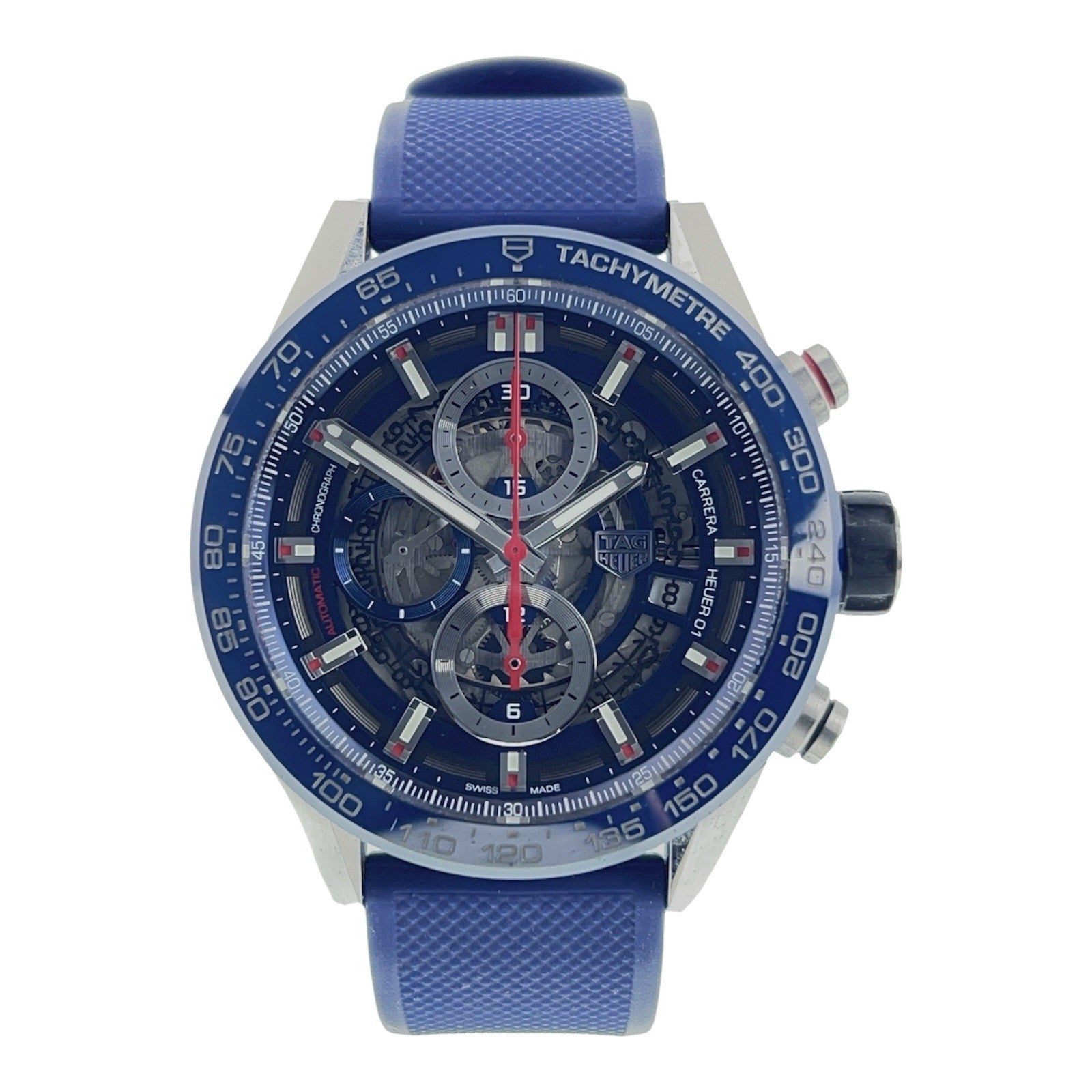 Tag Heuer Carrera Stainless Steel Skeleton Dial 43mm Automatic Mens CAR201T