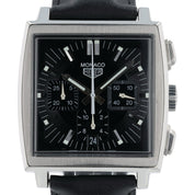 Tag Heuer Monaco Black Dial Stainless Steel 38mm Automatic Mens Watch CS2111