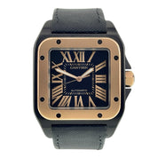 Cartier Santos 100 Gold & Steel Black Dial 38mm Automatic Men's Watch W2020009