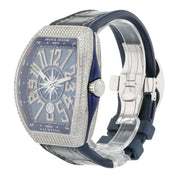 Franck Muller Vanguard Diamond Steel Blue Dial 45mm Auto Men's Watch V45 SC DT