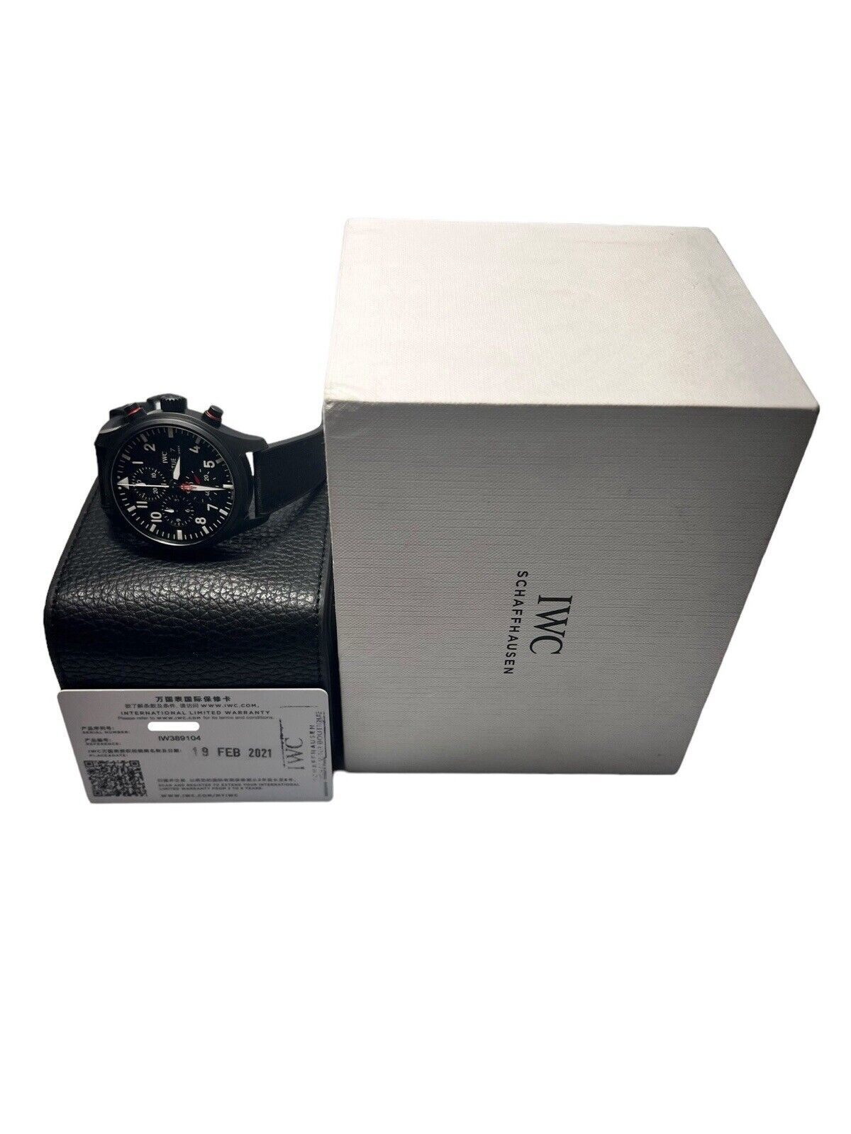 IWC Pilot Chronograph Top Gun Ceramic Black 44.5mm Automatic Mens Watc ...