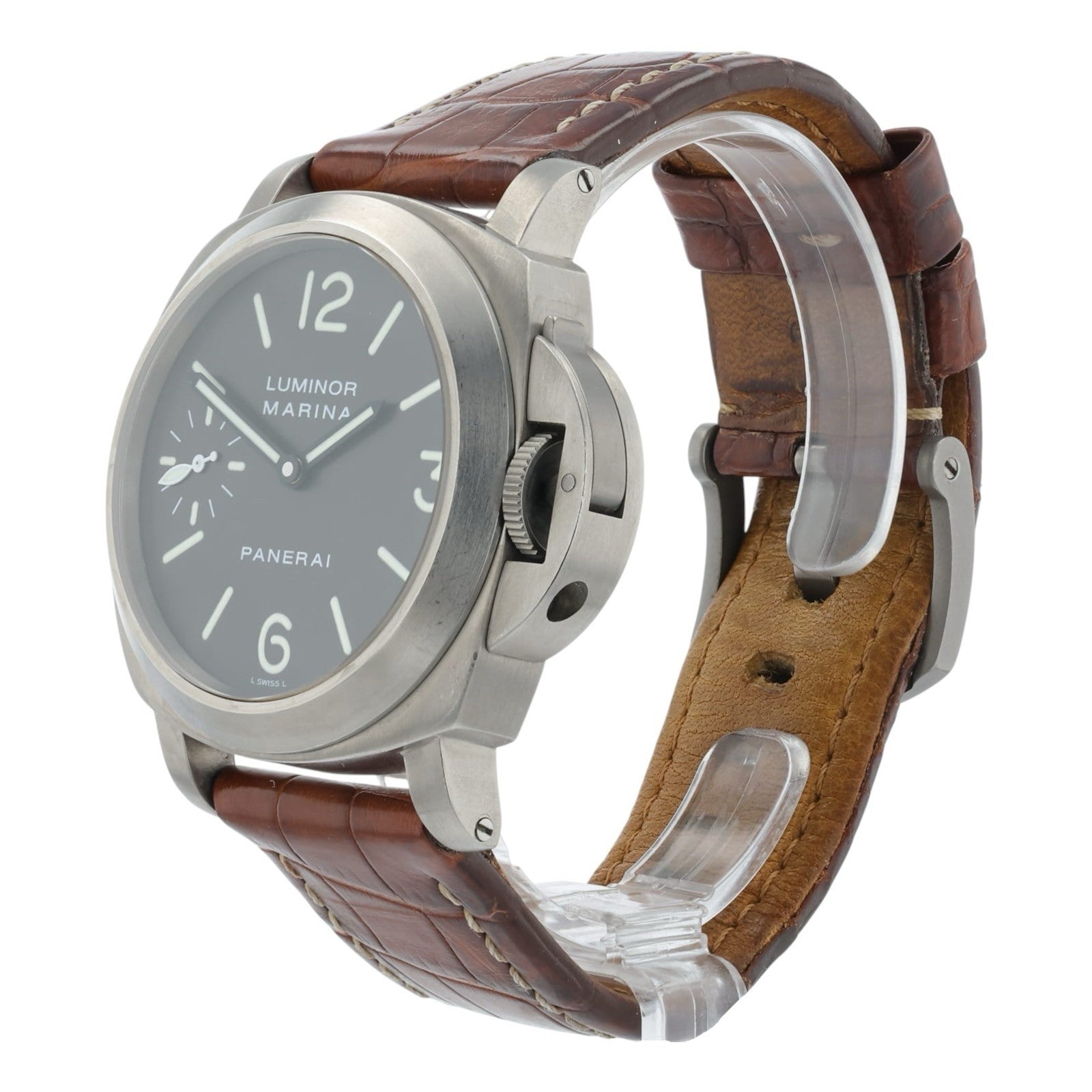 Panerai Luminor Marina Titanium Brown Dial 44mm Manual Wind Men's Watch