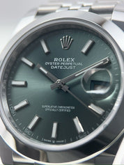 2024 Rolex Datejust 41 Steel Mint Green 41mm Automatic Mens Watch 126300