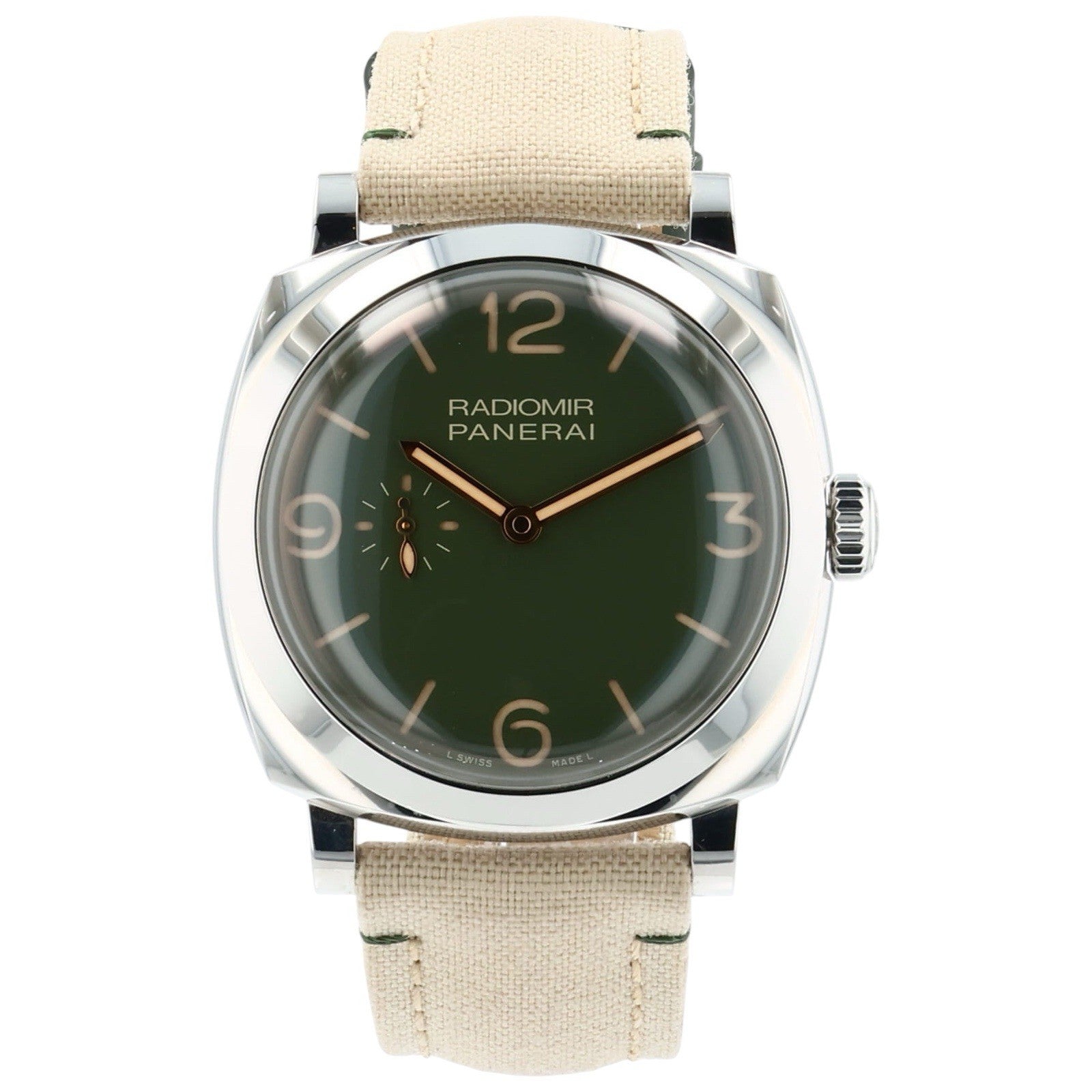 Panerai Radiomir Stainless Steel Green Dial 45mm Automatic Mens Watch PAM00995