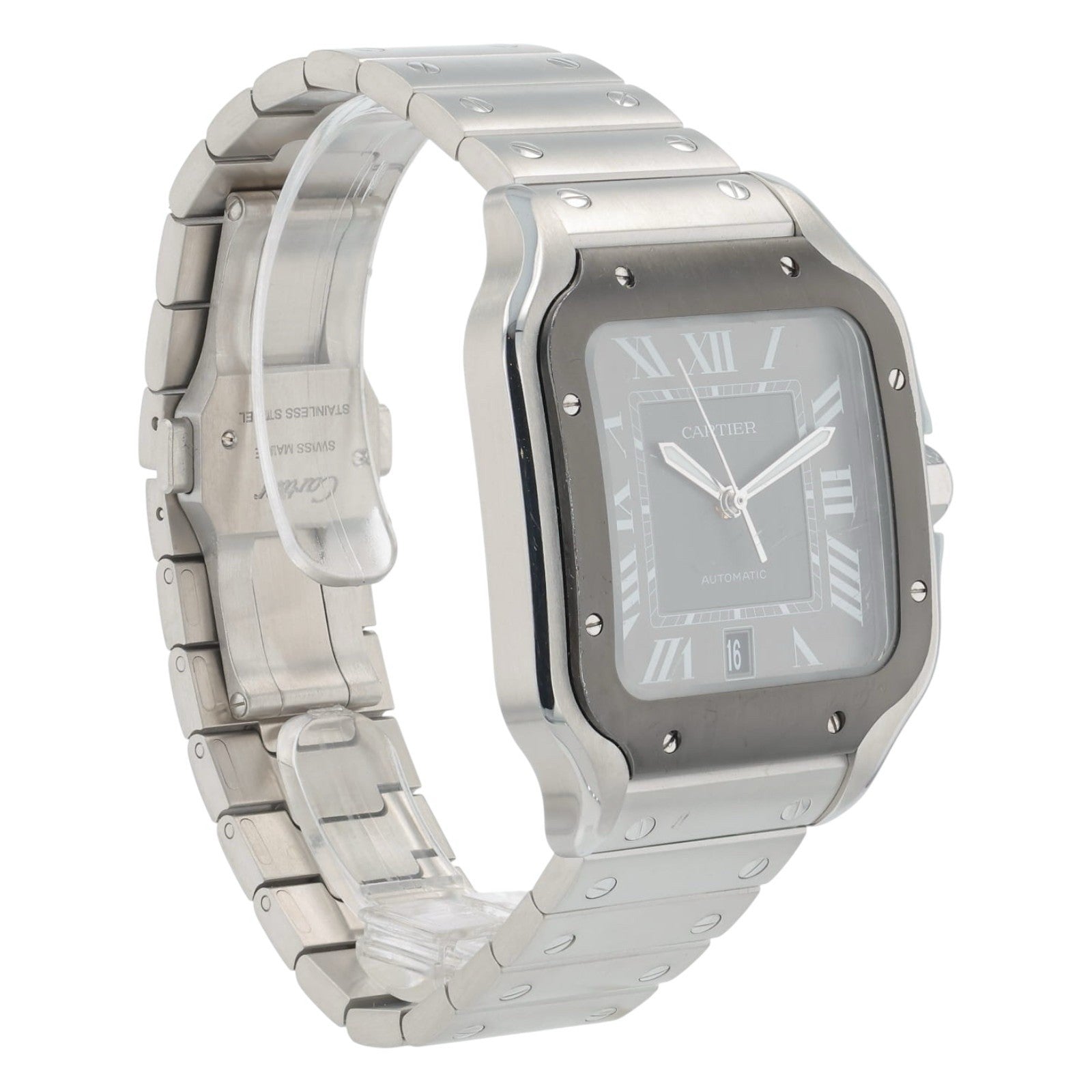 Cartier Santos Stainless Steel Gray Dial 39mm Automatic Men’s Watch WSSA0037