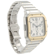 Cartier Santos Chronograph Silver Dial Gold & Steel 43mm Automatic Mens W2SA0008