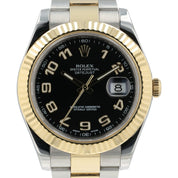 Rolex Datejust Two-Tone Black Dial Gold & Steel 41mm Automatic Mens Watch 116333