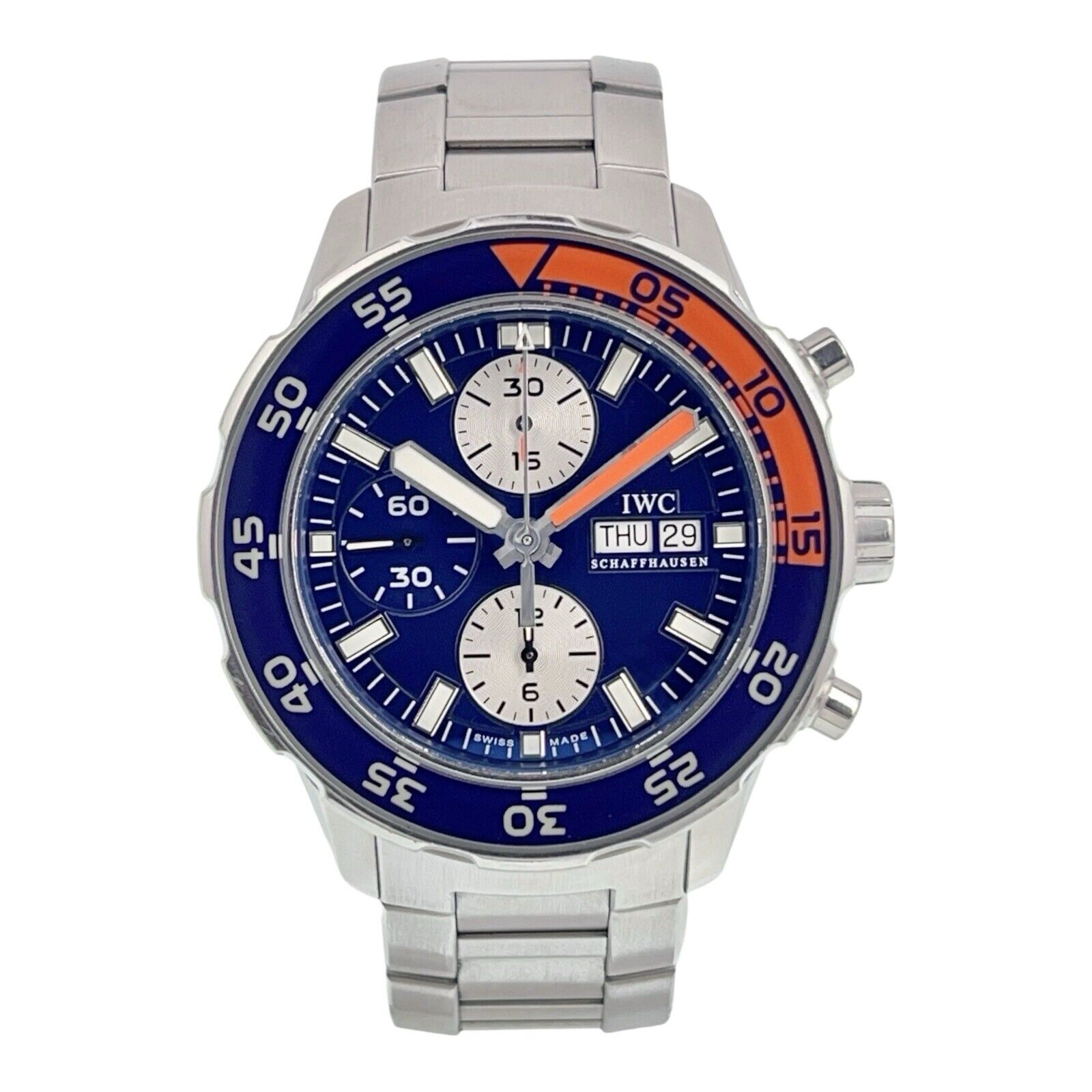 IWC Aquatimer Chronograph Stainless Steel Blue Dial 44mm Automatic Mens IW376703