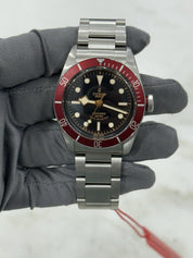 Tudor Black Bay Smiley Stainless Steel Red 41mm Automatic Men's Watch 79220R
