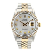 Rolex Datejust 36 Gold & Steel Mother Of Pearl Dial 36mm Automatic Men’s 16013