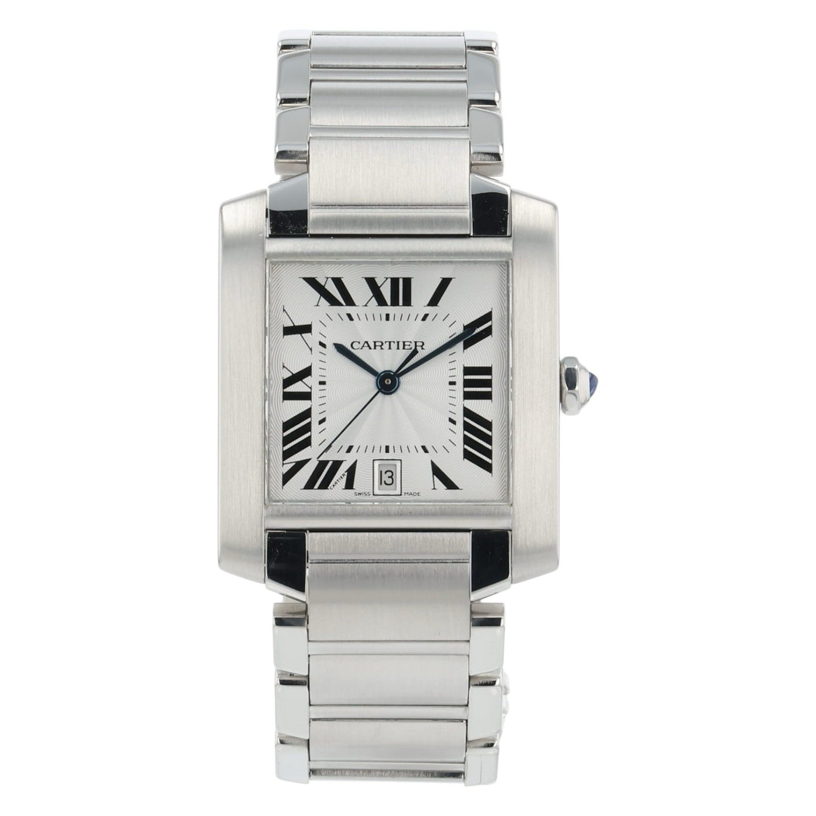 Cartier Tank Francaise Stainless Steel Silver Dial 28x32mm Automatic Womens 2302