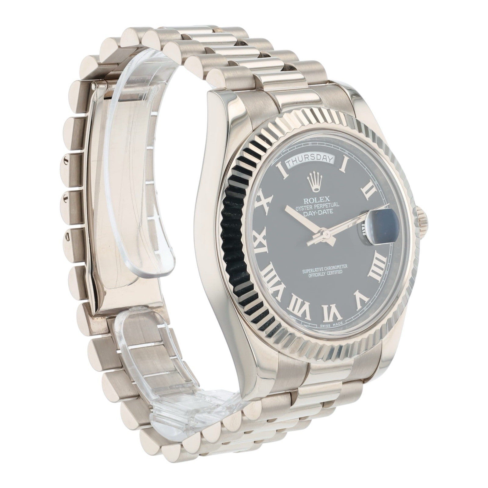 Rolex Day-Date II 18k White Gold Black Dial 41mm Automatic Men’s Watch 218239