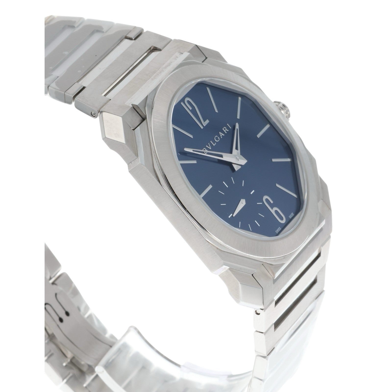 Bulgari Octo Finissimo Stainless Steel Blue Dial 40mm Automatic Mens Watch BGO40