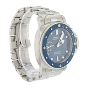 Panerai Submersible Stainless Steel Blue Dial 42mm Automatic Mens Watch PAM0168