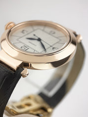 Cartier Pasha 18k Rose Gold Silver Dial 42mm Automatic Mens Watch W3019051
