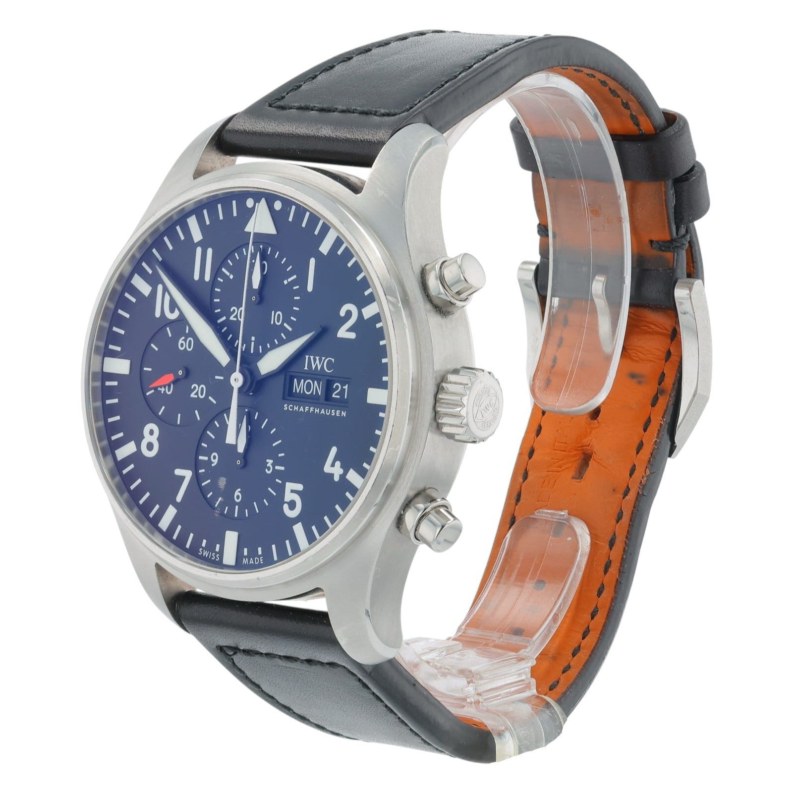 IWC Pilot Chronograph Stainless Steel Black Dial 43mm Automatic Mens IW377709