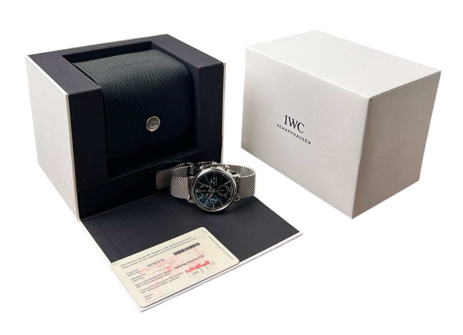 IWC Portofino Chronograph Steel Black Dial 42mm Automatic Mens Watch IW391010
