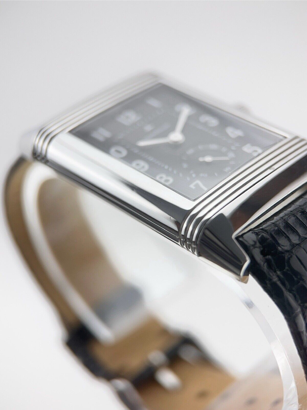 Jaeger LeCoultre Grande Reverso 976 Steel Black Dial Manual Wind Watch Q3738470