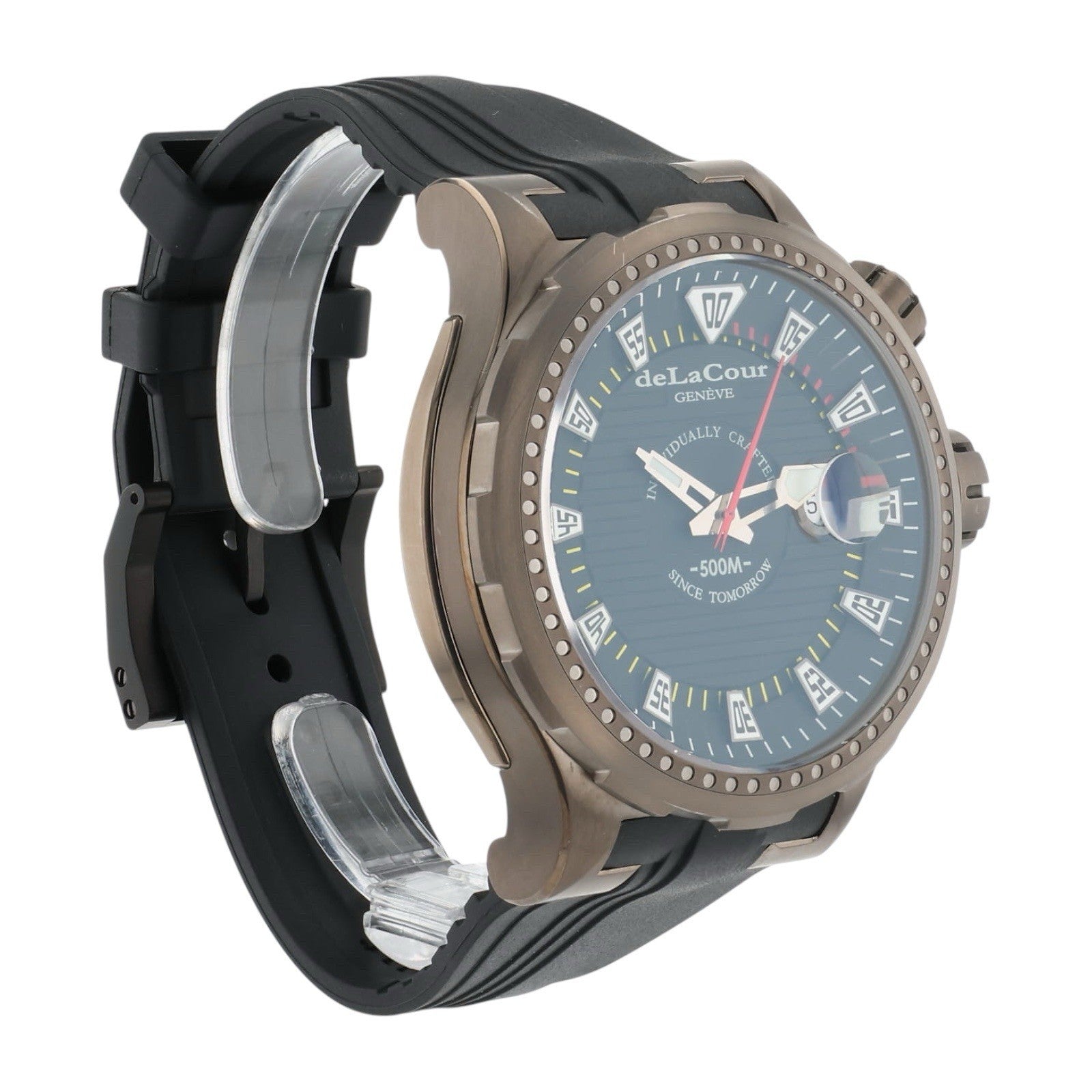 DeLaCour Promess Titanium Black Dial 48mm Automatic Movement Mens Watch 600049