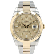 Rolex Datejust Champagne Motif Dial 18k Yellow Gold & Steel 41mm Mens 126303