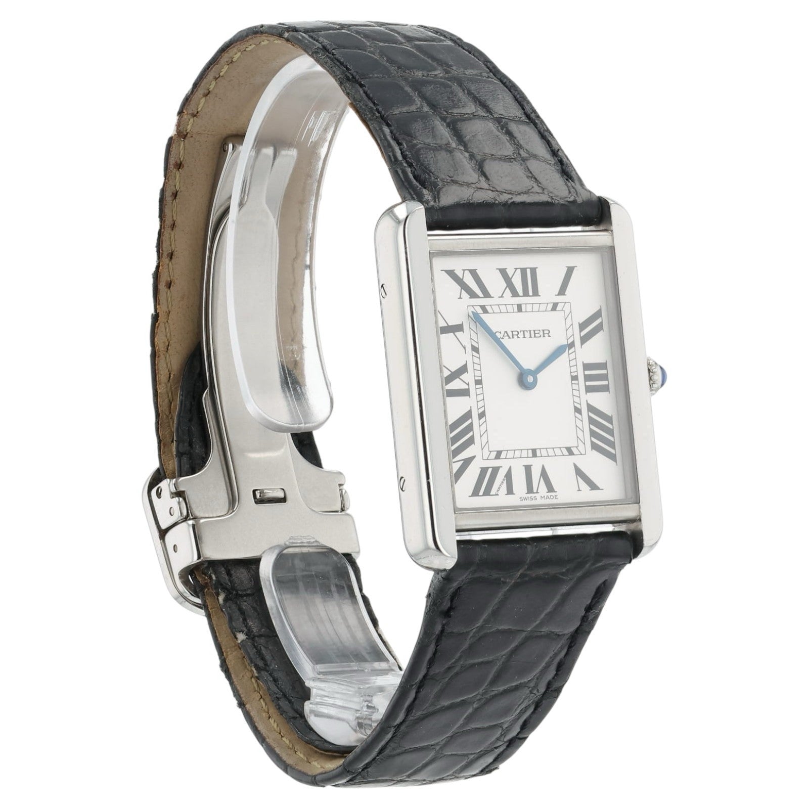 Cartier Tank Solo Silver Dial Stainless Steel 27mm Quartz Men’s Watch 2715