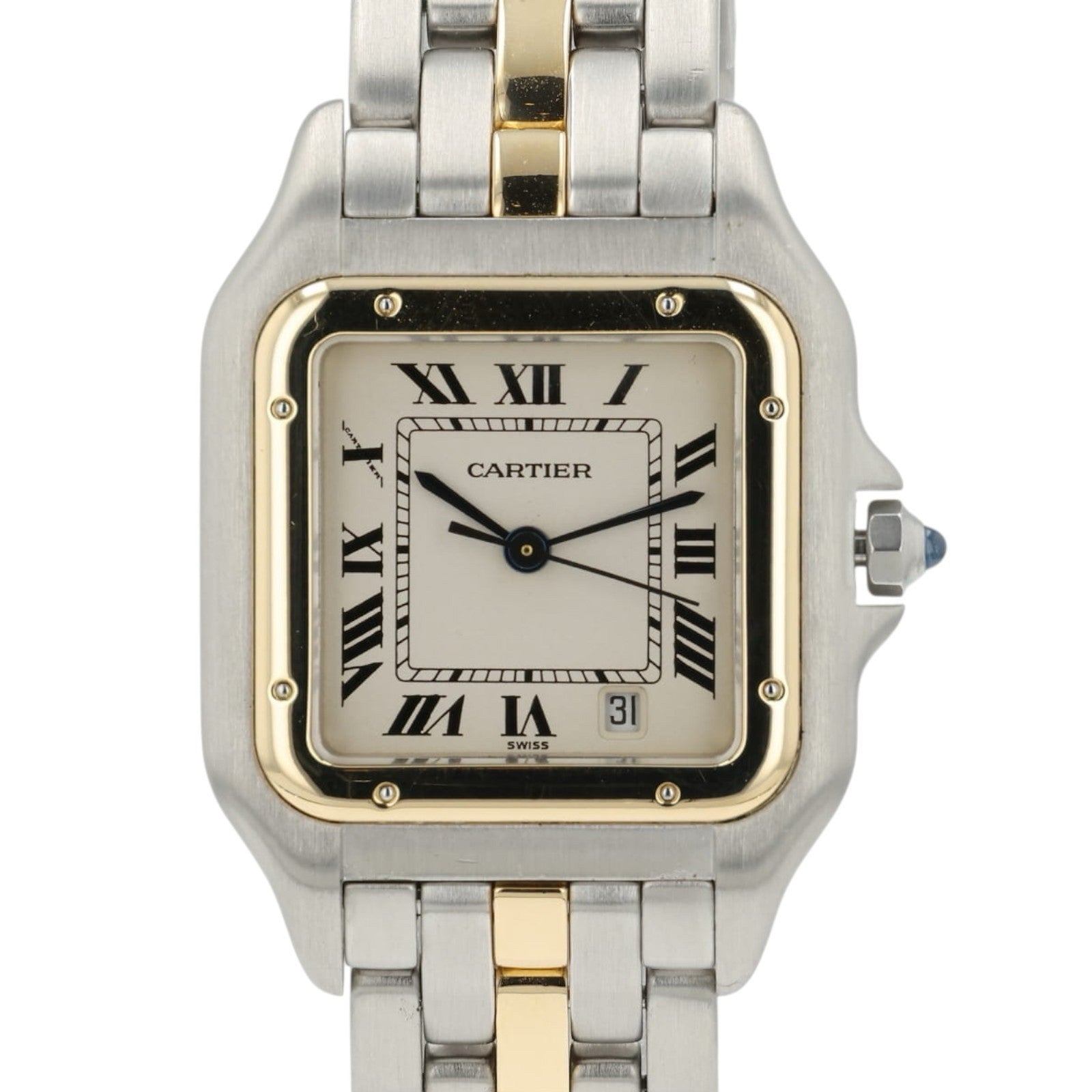 Cartier Panthere Silver Dial Gold & Steel 27mm Quartz Movement Men’s 110000R