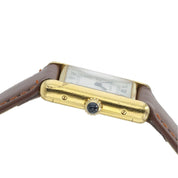 Cartier Tank White Dial Gold Plated 21mm Manual Wind Women's Watch