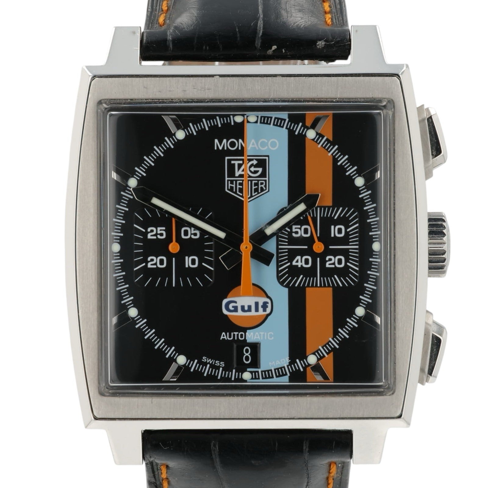 Tag Heuer Monaco Black Dial Stainless Steel 38mm Automatic Men’s Watch CW211A