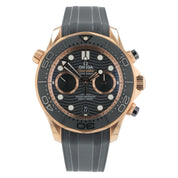 Omega Seamaster Diver 18k Rose Gold Black Dial 44mm Mens 210.62.44.51.01.001