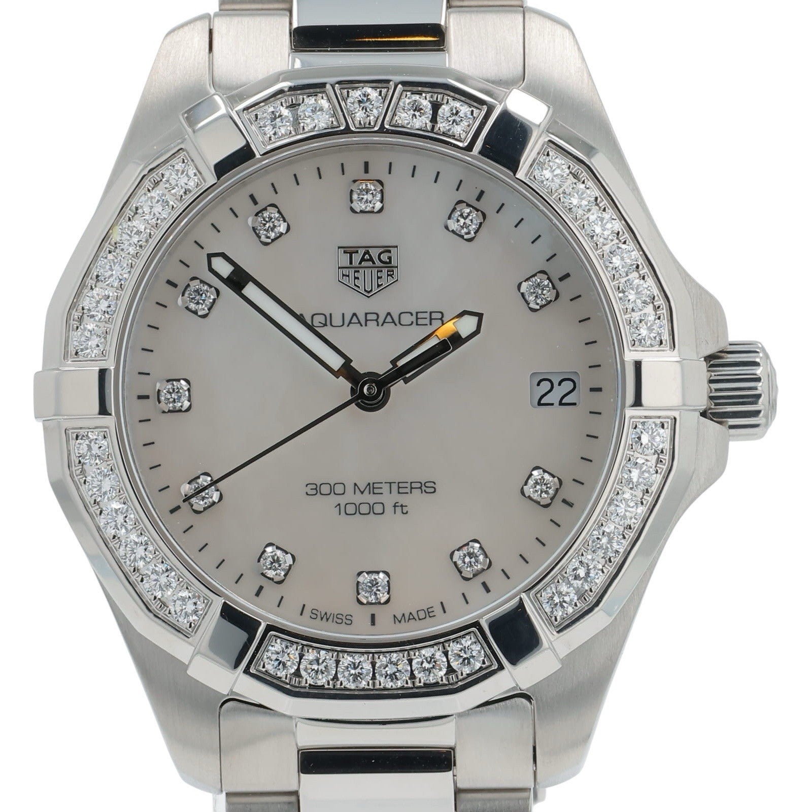 Tag Heuer Aquaracer Lady Steel Mother Of Pearl Dial Quartz Womens Watch WBD1315