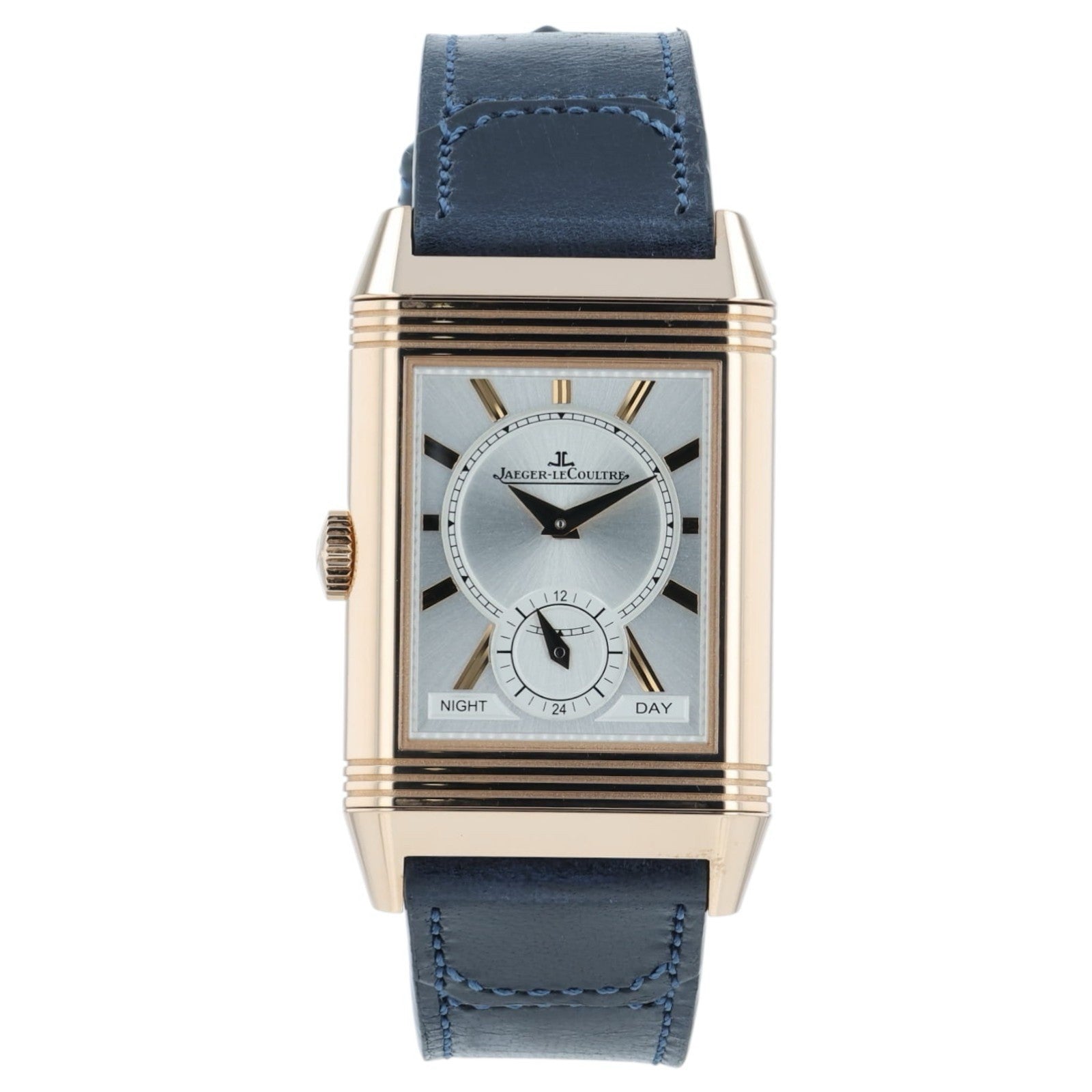 JLC Reverso Duoface Silver & Blue Dial Steel 47x28mm Manual Wind Mens Q3982590