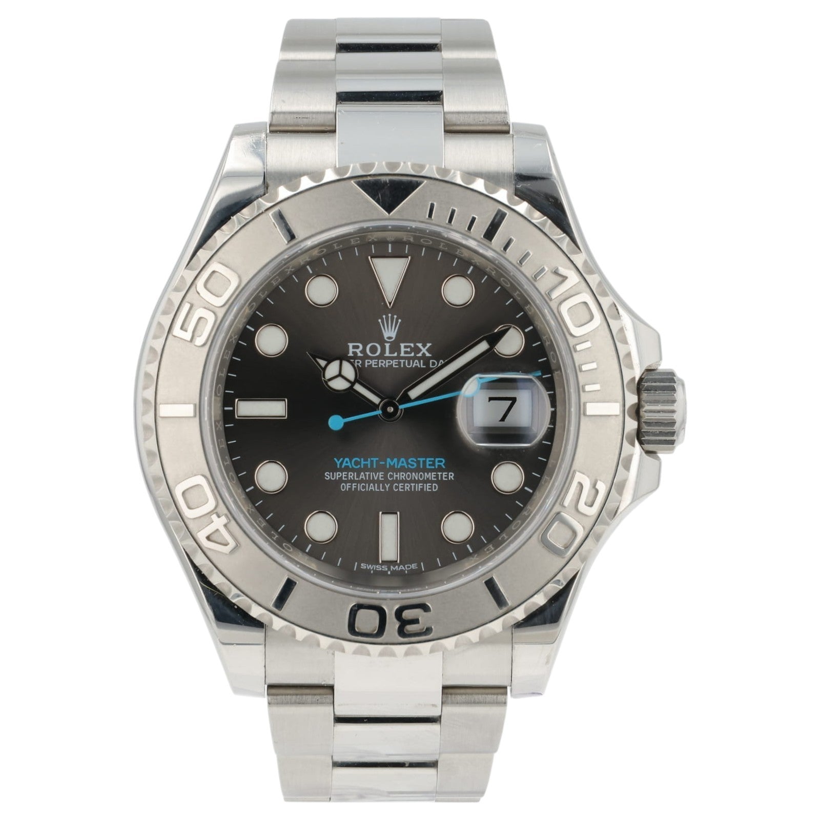 Rolex Yacht-Master Gray Dial Stainless Steel Platinum Bezel 40mm Automatic 11662