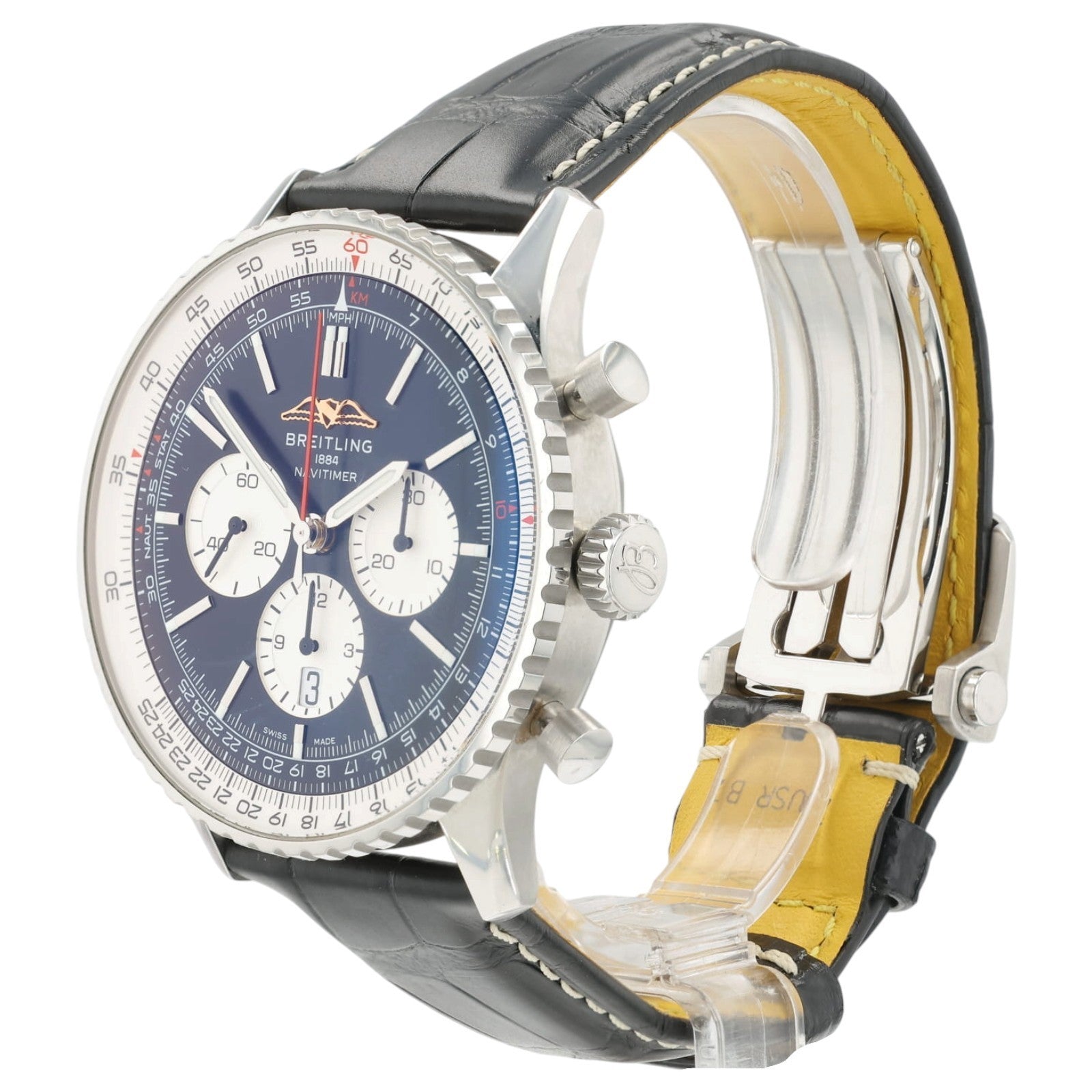 Breitling Navitimer Chronograph B01 Black Dial Steel 46mm Auto Mens AB0137